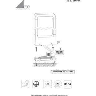 Słupek zewnętrzny Reno LED 100cm Antracyt Trio | Oświetlenie Ogrodowe