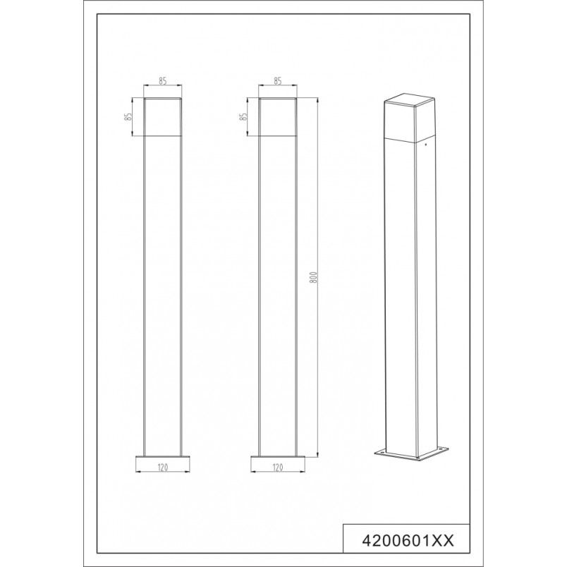 Słupek Hudson LED Trio 80cm Antracyt | Nowoczesne Oświetlenie Ogrodowe