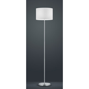 Lampa podłogowa z abażurem Hotel Biały/Nikiel Mat marki Trio