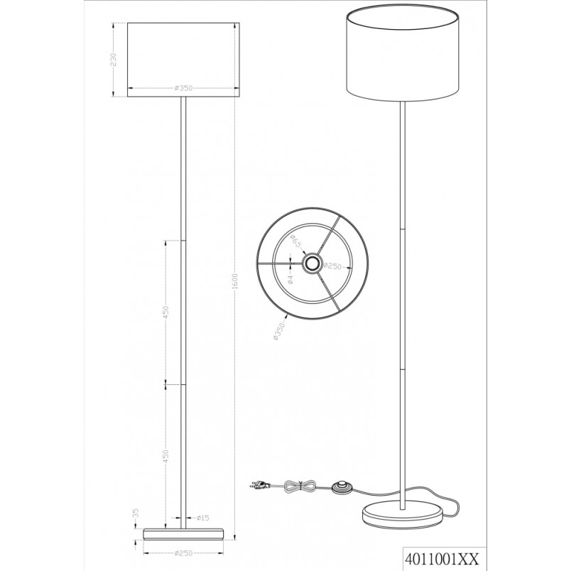 Lampa podłogowa Hotel biała Trio - Elegancki design | Kup teraz