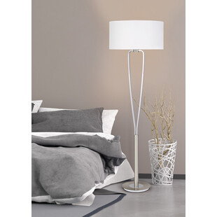 Lampa podłogowa z abażurem Paris II Biały/Nikiel Mat marki Trio