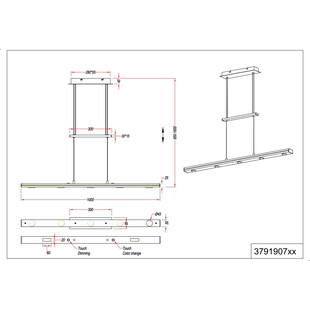 Lampa Wisząca LED Trio Lacal 100cm - Nowoczesny Design