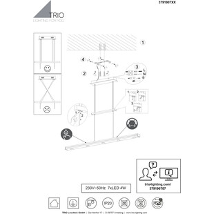 Lampa Wisząca LED Trio Lacal 100cm - Nowoczesny Design