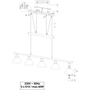 Lampa wisząca Stamina V - Biały klosz szklany | Trio