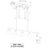 Lampa wisząca Stamina V - Biały klosz szklany | Trio