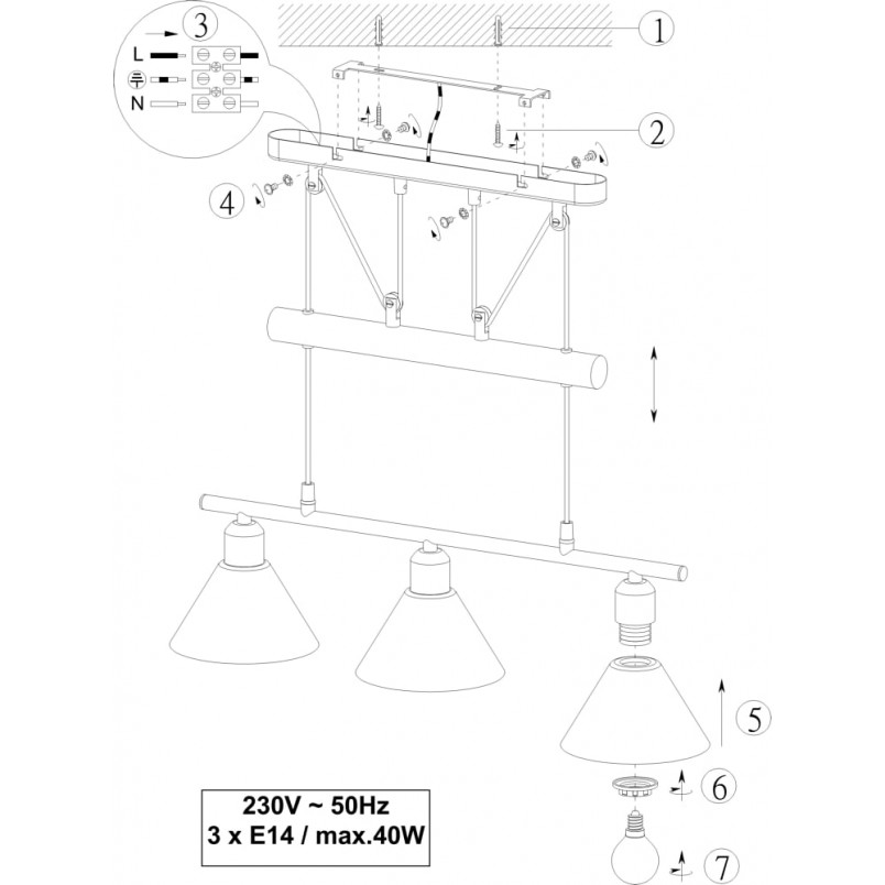 Lampa wisząca Stamina III | Trio - Biały, 66cm | Kup online