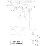 Lampa wisząca Stamina III | Trio - Biały, 66cm | Kup online