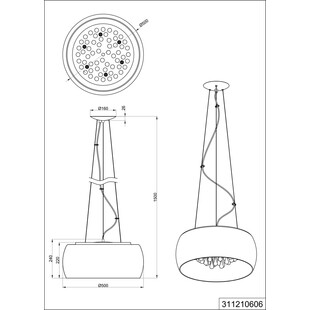 Lampa wisząca Vapore - Glamour, szkło, chrom | Trio