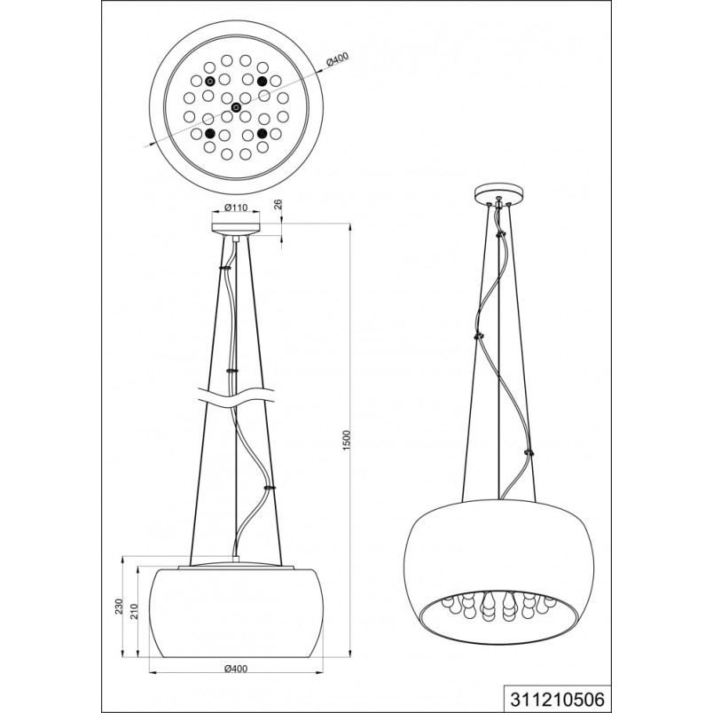 Lampa wisząca glamour Vapore | Trio - Elegancki design
