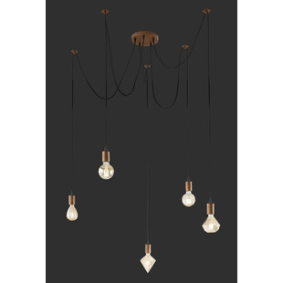 Lampa wisząca miedziana Trio Cord V | Loftowa, E27