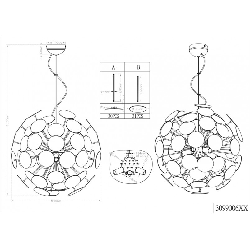 Lampa wisząca Discalgo czarna - Trio | Nowoczesny design