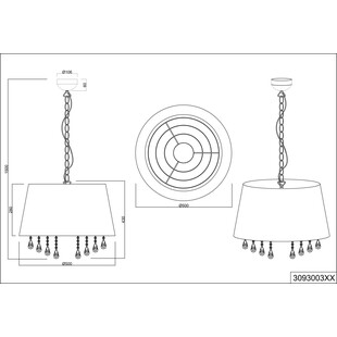 Lampa Wisząca Glamour Loreley Czarna | Trio - Odkryj Elegancję