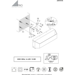 Kinkiet nad schody Arino Long | Trio - Loftowy Design