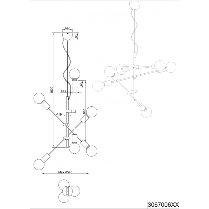 Lampa wisząca industrialna Cross | Trio - Styl Loft i Cena