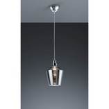 Lampa wisząca szklana Trio Calais 20cm - Retro, dymione szkło