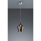 Lampa wisząca szklana Trio Calais 20cm - Retro, dymione szkło