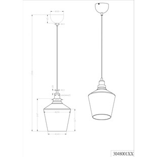 Lampa wisząca szklana Trio Calais 20cm - Retro, dymione szkło