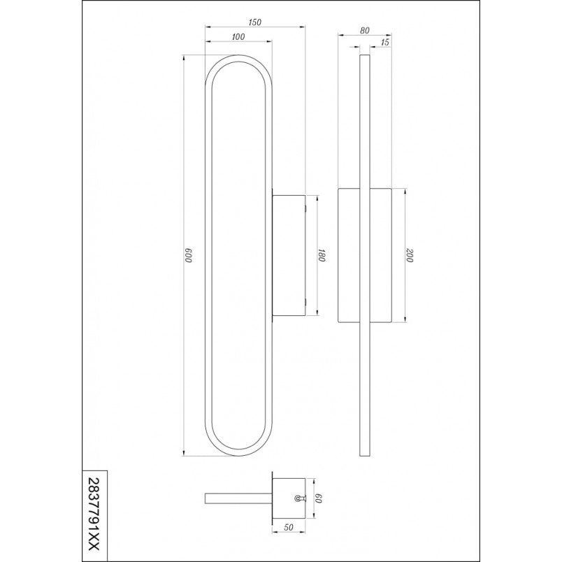 Kinkiet Gianni LED 60cm | Nowoczesne oświetlenie łazienkowe Trio