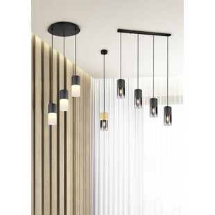 Lampa wisząca Trio Robin: Szkło dymione, mosiądz - Kup teraz!