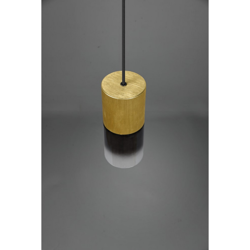 Lampa wisząca Trio Robin: Szkło dymione, mosiądz - Kup teraz!