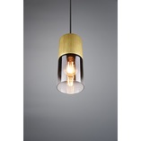 Lampa wisząca Trio Robin: Szkło dymione, mosiądz - Kup teraz!