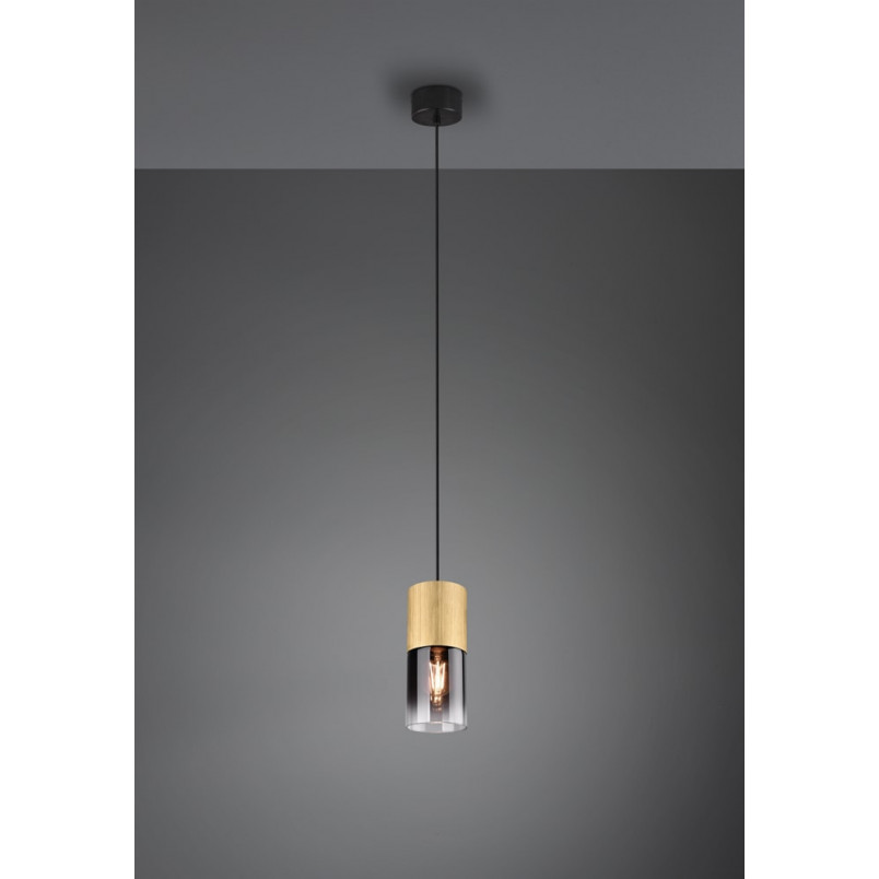 Lampa wisząca Trio Robin: Szkło dymione, mosiądz - Kup teraz!