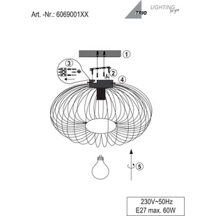 Plafon Loft Johann Trio - Czarny, Druciany, E27 | Sklep Lamp
