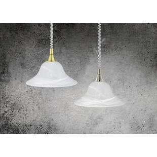 Lampa wisząca Viola - antyczny styl, biały klosz | Trio