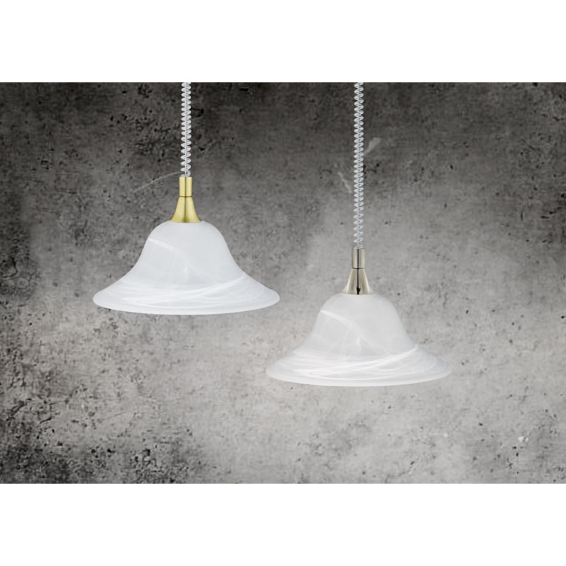 Lampa wisząca Viola - antyczny styl, biały klosz | Trio
