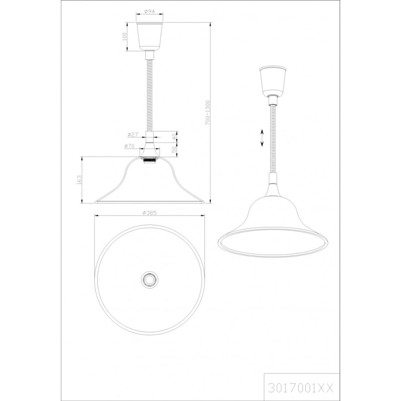 Lampa wisząca Viola - antyczny design, styl vintage | Trio