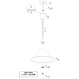 Lampa wisząca Viola - antyczny design, styl vintage | Trio