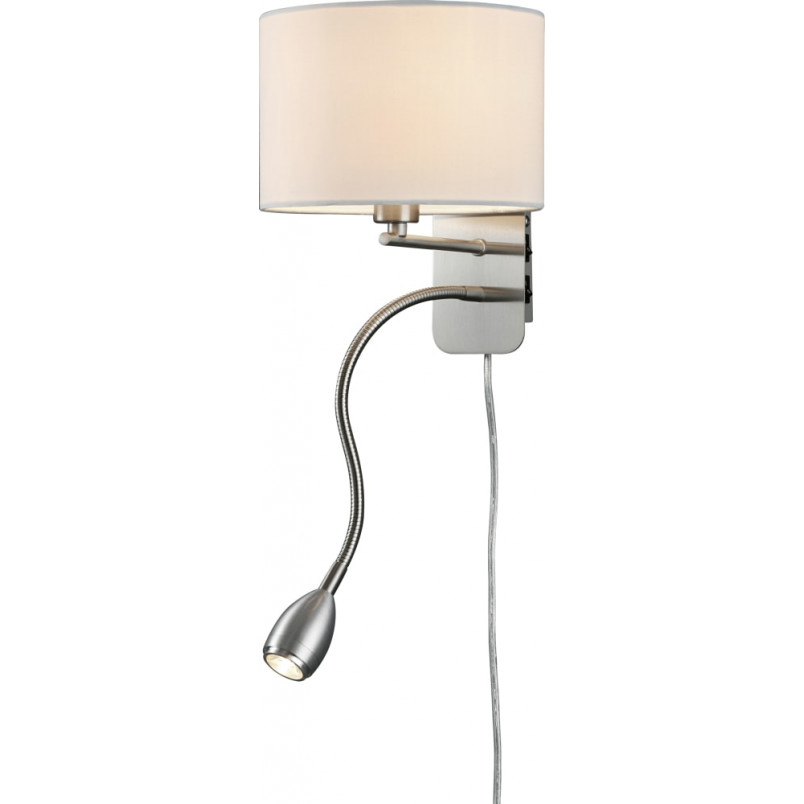 Kinkiet z abażurem LED Trio | Biały/Nikiel Matowy | Kup online