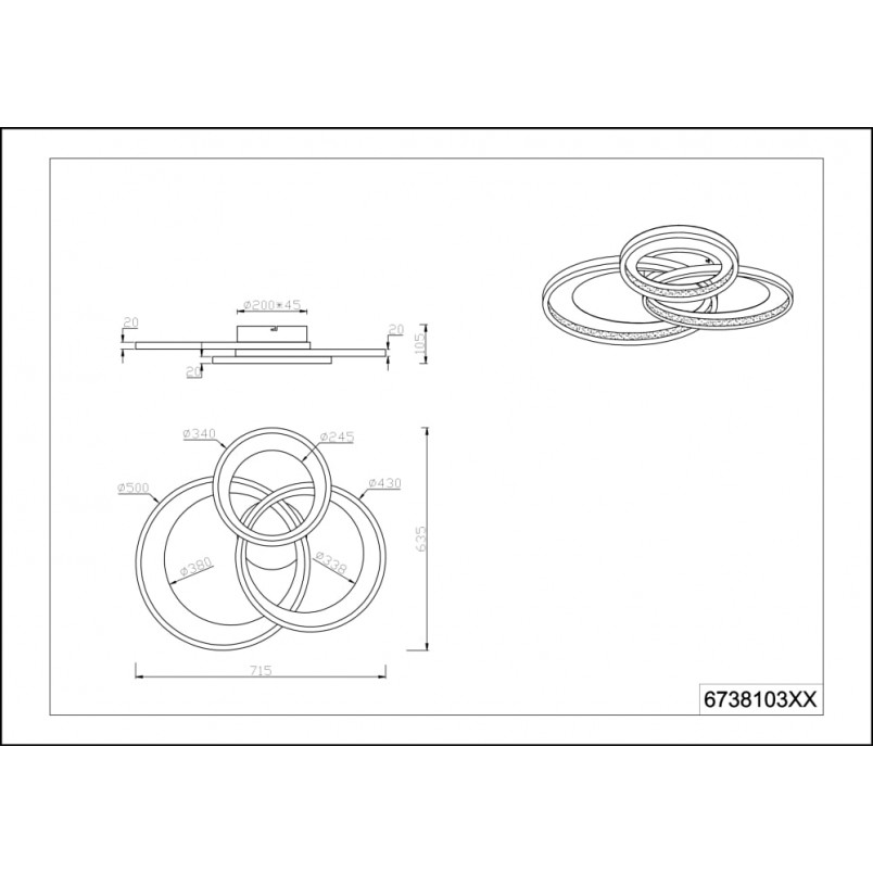 Plafon LED Trio Granada 71cm | Nowoczesne Oświetlenie
