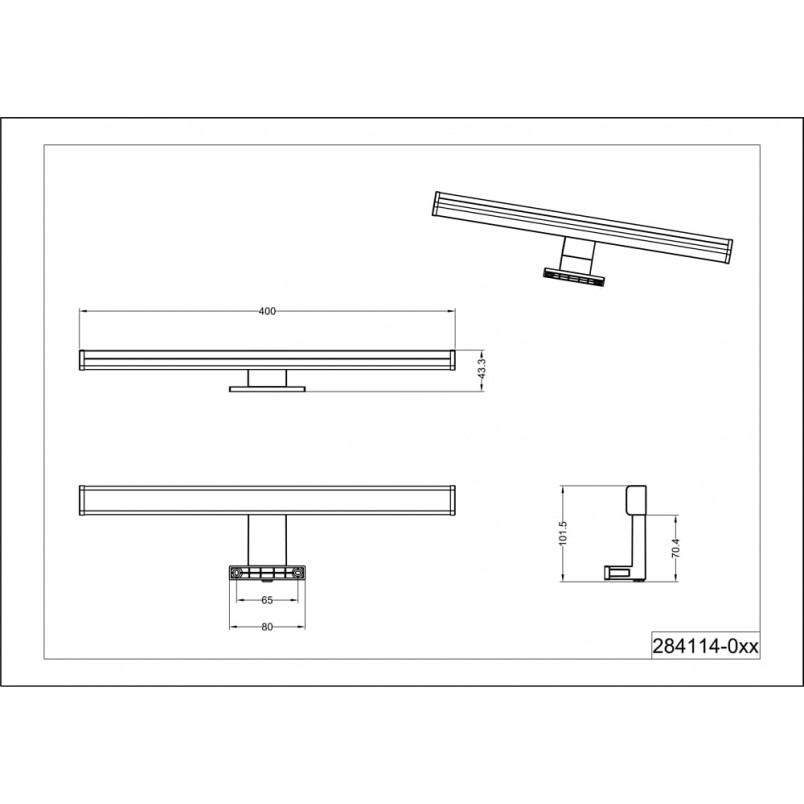 Kinkiet Lino LED czarny 40cm | Trio - Oświetlenie łazienkowe