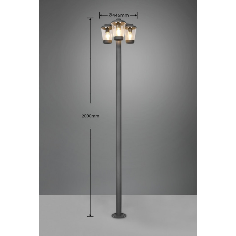 Latarnia Ogrodowa Cavado 220cm Antracyt Trio | Słupki Ogrodowe