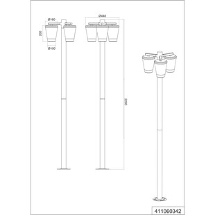 Latarnia Ogrodowa Cavado 220cm Antracyt Trio | Słupki Ogrodowe