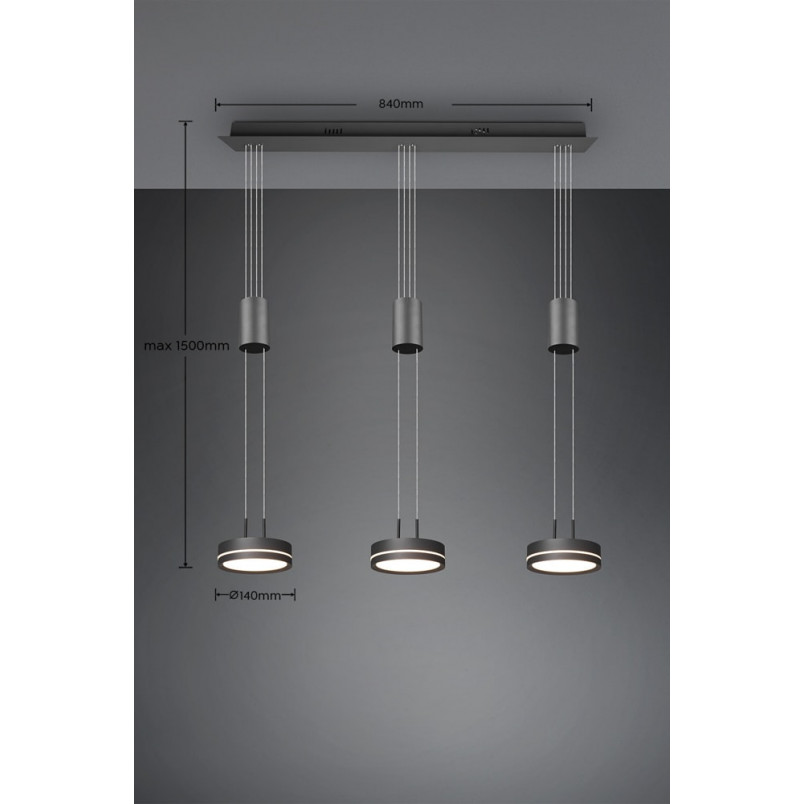 Lampa Wisząca LED Franklin Trio | Nowoczesny Design