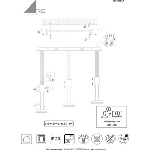 Lampa Wisząca LED Franklin Trio | Nowoczesny Design