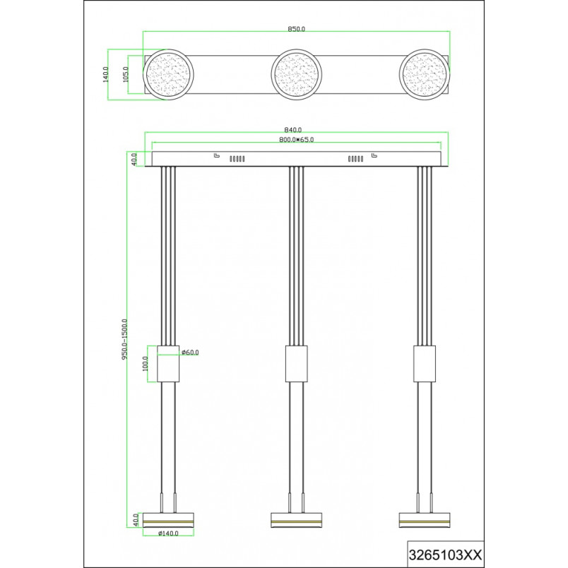 Lampa Wisząca LED Franklin Trio | Nowoczesny Design