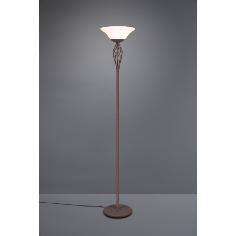Lampa podłogowa Rustica 55 | Trio - Miedziano-biała, Klasyczna