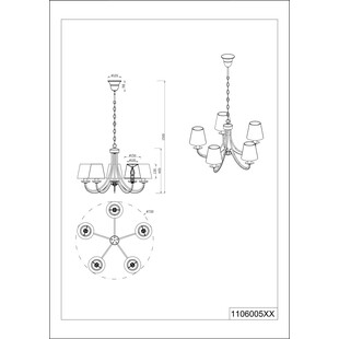 Żyrandol Cortez V - Biały, Klasyczny, 70cm | Trio