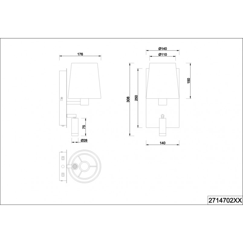 Kinkiet Marriot - nowoczesny design, biały abażur | Trio