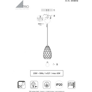 Lampa wisząca Onyx antracyt | Trio - Nowoczesny design