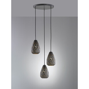 Lampa wisząca ażurowa potrójna Onyx III Antracyt marki Trio