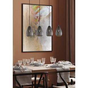 Lampa wisząca Onyx antracyt Trio - 4 punkty, ażurowe wzornictwo