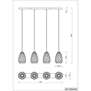 Lampa wisząca Onyx antracyt Trio - 4 punkty, ażurowe wzornictwo