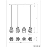 Lampa wisząca Onyx antracyt Trio - 4 punkty, ażurowe wzornictwo