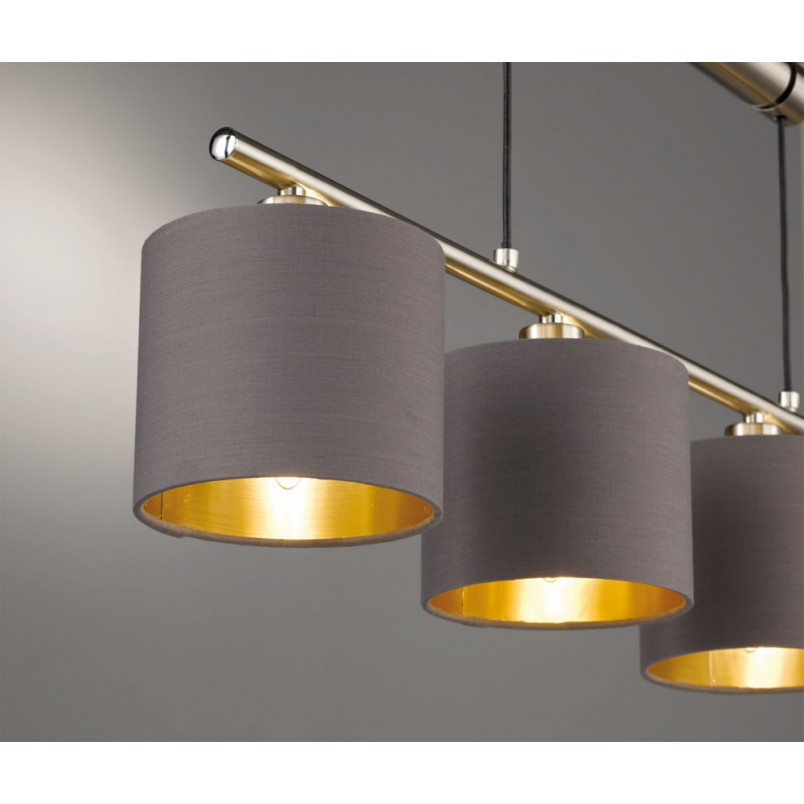 Lampa wisząca Garda IV szara Trio | Nowoczesny design
