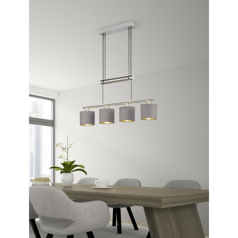 Lampa wisząca Garda IV szara Trio | Nowoczesny design