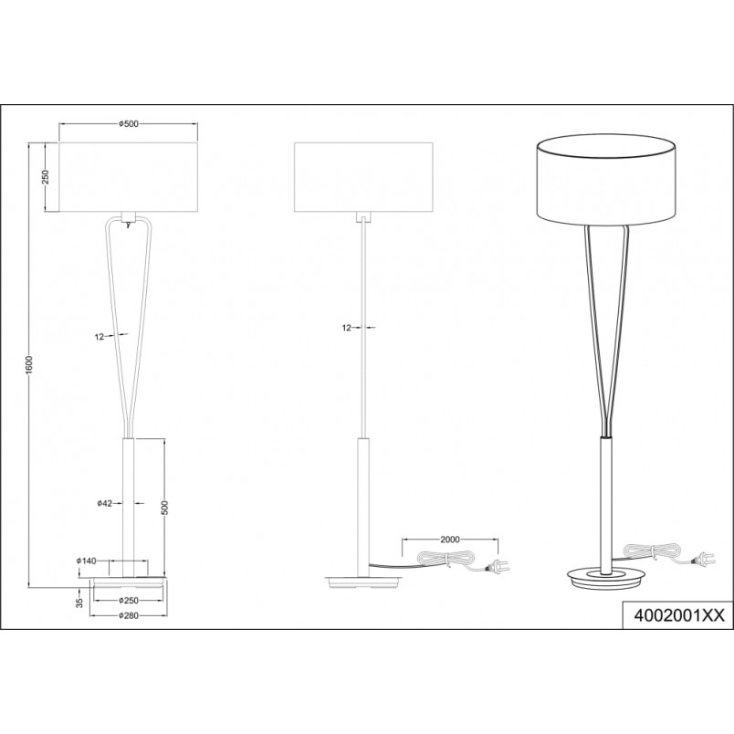 Lampa podłogowa Glamour Paris II | Trio - Elegancki Design